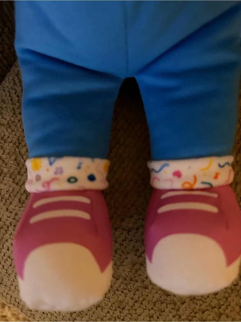 Plush Doll in Pink & Blue Overalls - Kids Toy